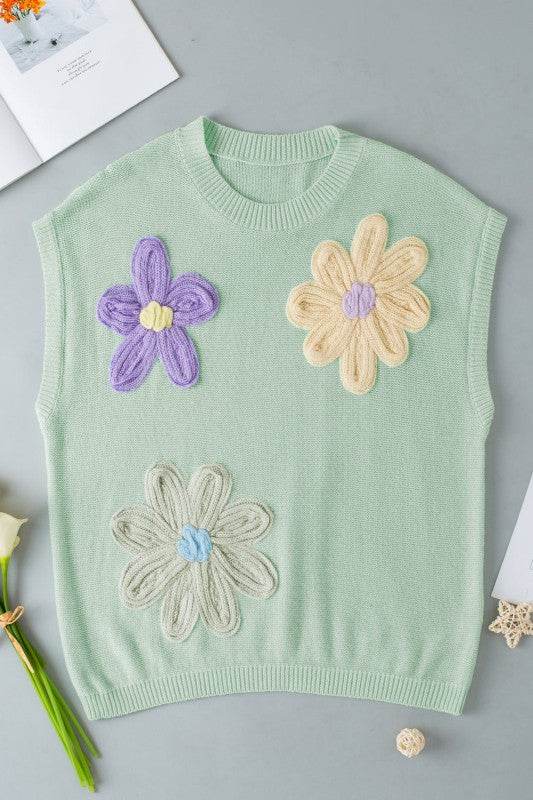 Hannah Crochet Flower Knit Short Sleeve Sweater To - Shop Style & More | Fresh Looks, Everyday Deals & Free Shipping