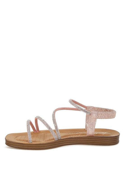 Ridayne Rhinestones Embellished Strappy Flats - Shop Style & More | Fresh Looks, Everyday Deals & Free Shipping