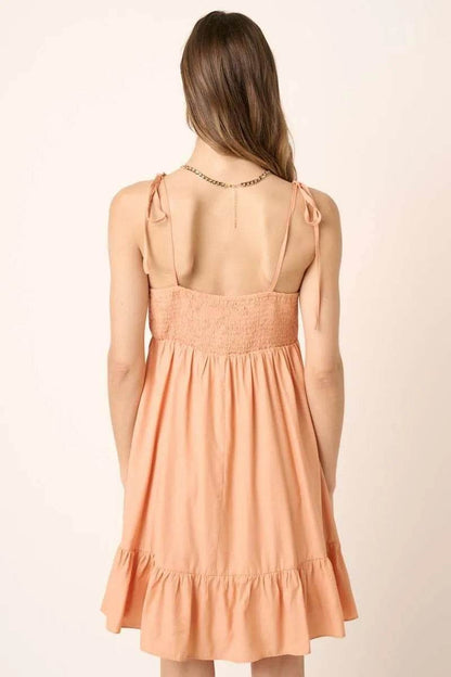 Mittoshop Ruched Detail Spaghetti Tie Mini Dress - Shop Style & More | Fresh Looks, Everyday Deals & Free Shipping
