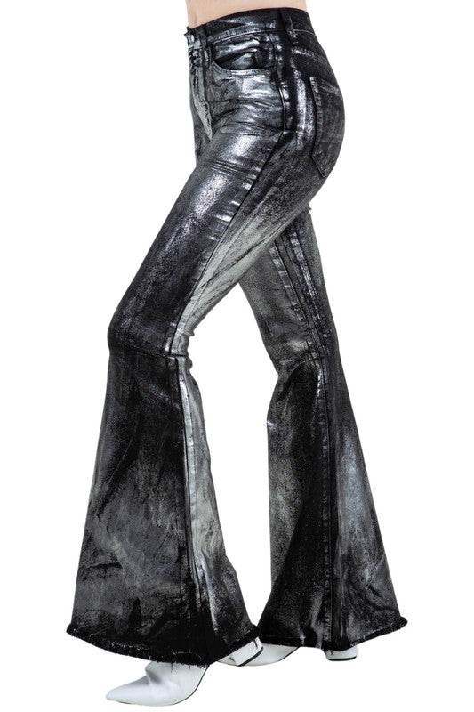 Metallic Bell Bottom Jean Black -Inseam 32 - Shop Style & More | Fresh Looks, Everyday Deals & Free Shipping