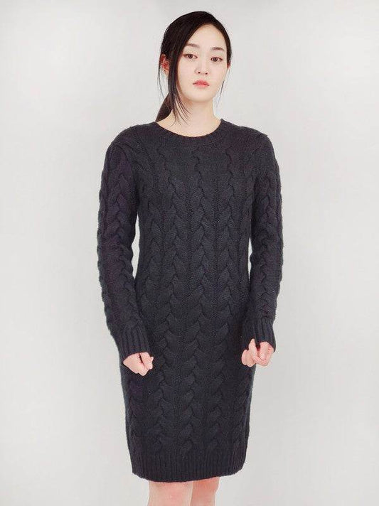 Loose Fit Knee Length Heavy Cable Knitted Dress - Shop Style & More | Fresh Looks, Everyday Deals & Free Shipping