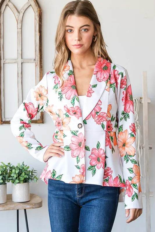Heimish Full Size Multi Color Floral Blazers with Tunic Plus Size - Shop Style & More | Fresh Looks, Everyday Deals & Free Shipping