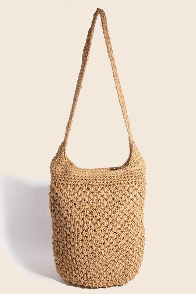 Fame Intricate Braided Hobo Shoulder Bag Camel One Size Bags