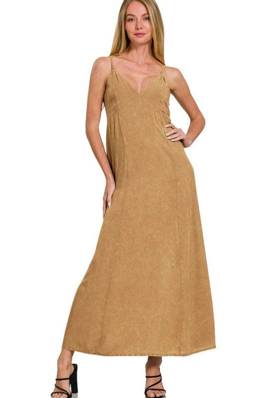 Zenana Mineral Washed Rayon Challis Cami Dress - Shop Style & More | Fresh Looks, Everyday Deals & Free Shipping