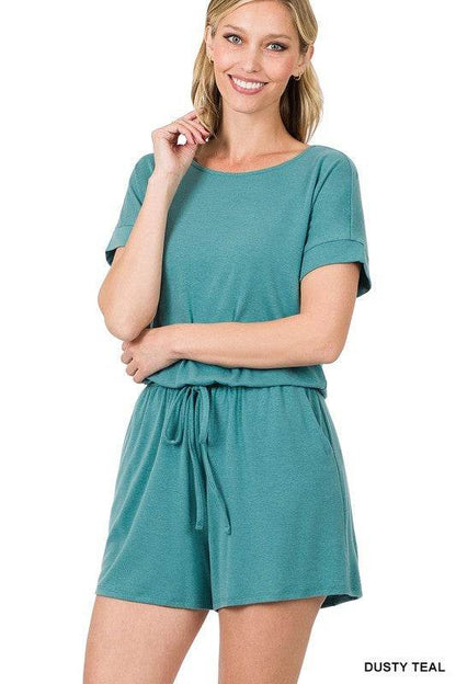 Romper w/ Elastic Waist and Back Keyhole Opening - Shop Style & More | Fresh Looks, Everyday Deals & Free Shipping