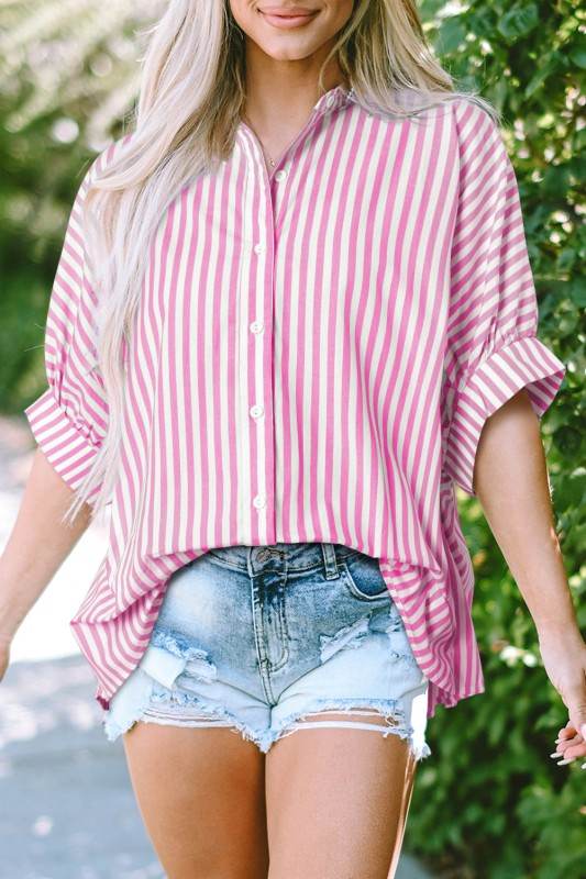 Baylee Stripe Dolman Sleeve Oversize Top - Shop Style & More | Fresh Looks, Everyday Deals & Free Shipping