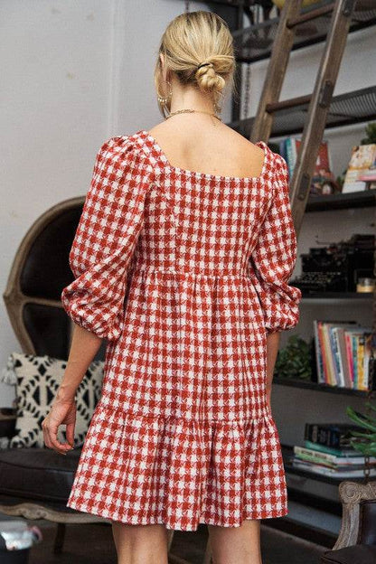 TWEED PUFF SLEEVE MINI DRESS JJD5023P - Shop Style & More | Fresh Looks, Everyday Deals & Free Shipping