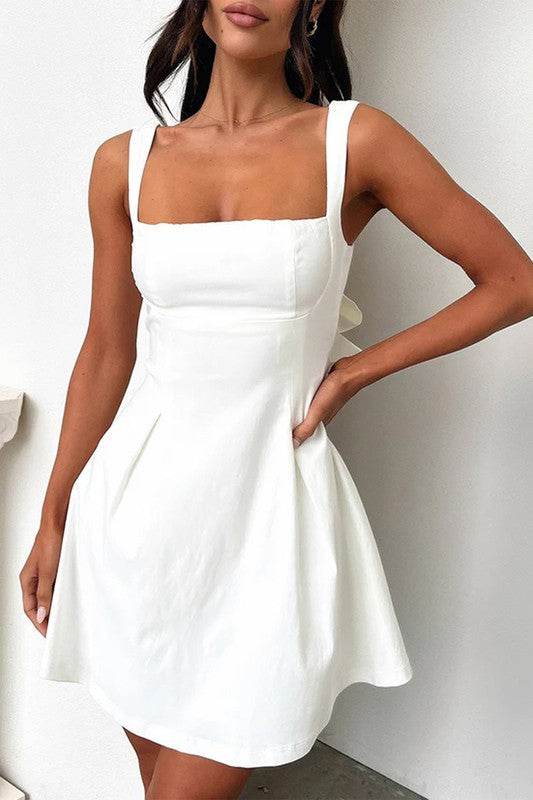 Solid Sleeveless Fit Wide Strap A Line Dress - Shop Style & More | Fresh Looks, Everyday Deals & Free Shipping