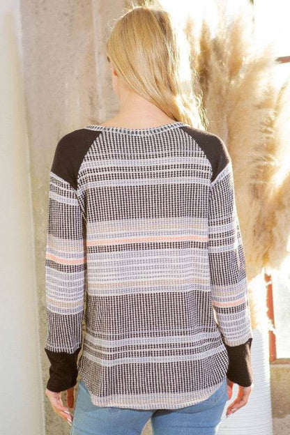 Textured Stripe Knit Top - Shop Style & More | Fresh Looks, Everyday Deals & Free Shipping