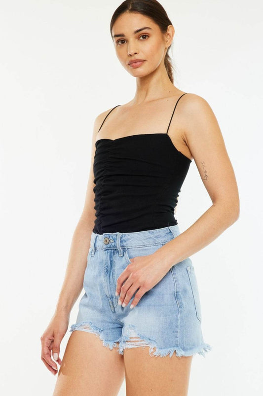 Kancan Raw Hem Distressed High Waist Denim Shorts - Shop Style & More | Fresh Looks, Everyday Deals & Free Shipping