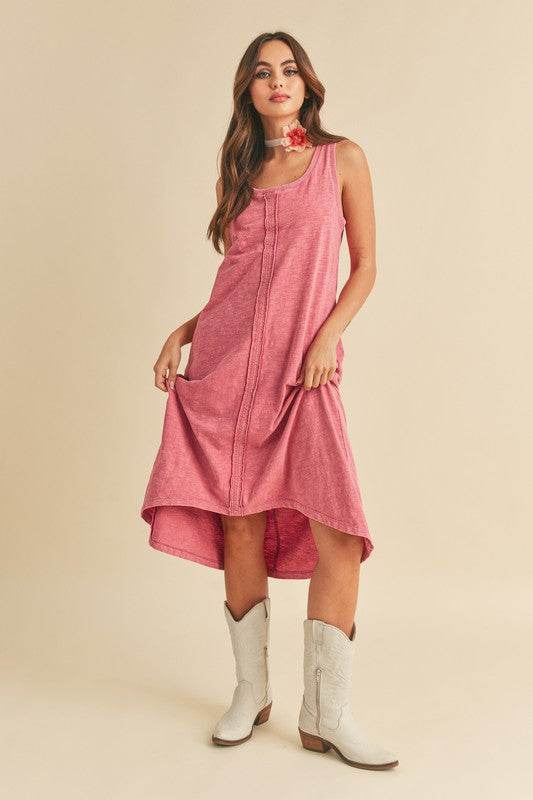 Aemi + Co High-Low Hem Scoop Neck Midi Tank Dress - Shop Style & More | Fresh Looks, Everyday Deals & Free Shipping