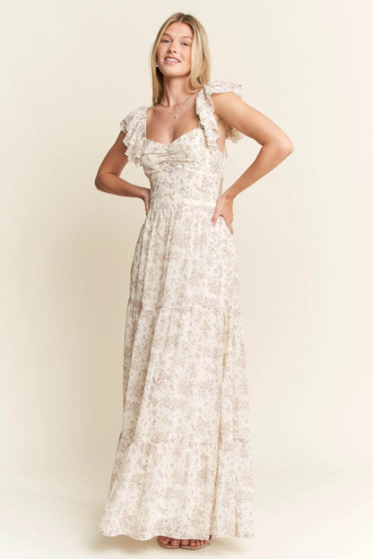 Jade By Jane Full Size Ruffle Sleeve Tiered Maxi Dress Plus Size - Shop Style & More | Fresh Looks, Everyday Deals & Free Shipping
