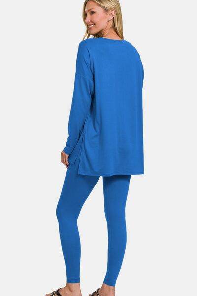 Zenana Full Size Brushed Microfiber Top and Leggings Lounge Set - Shop Style & More | Fresh Looks, Everyday Deals & Free Shipping
