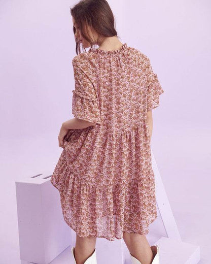 Floral print v-neck mini dress - Shop Style & More | Fresh Looks, Everyday Deals & Free Shipping