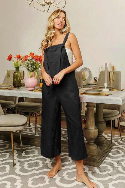 BiBi Textured Jacquard Jumpsuit with Side Pockets - Shop Style & More | Fresh Looks, Everyday Deals & Free Shipping