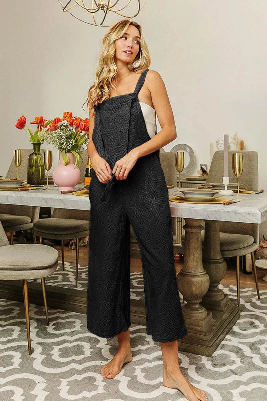 BiBi Textured Jacquard Jumpsuit with Side Pockets - Shop Style & More | Fresh Looks, Everyday Deals & Free Shipping