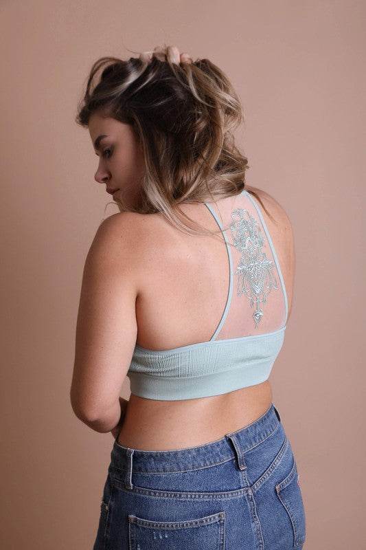 Plus Size Tattoo Mesh Racerback Bralette - Shop Style & More | Fresh Looks, Everyday Deals & Free Shipping