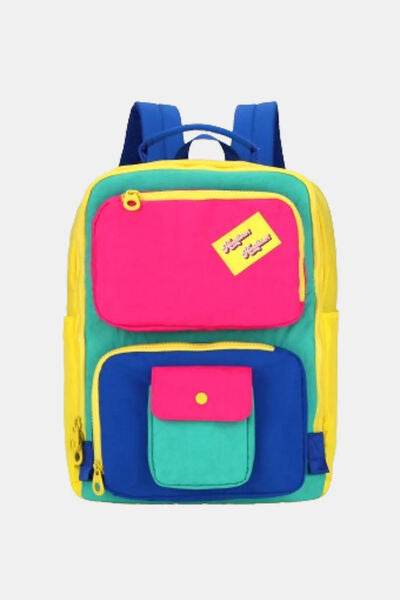 Himawari Contrast Nylon Backpack Bag with Handles - Shop Style & More | Fresh Looks, Everyday Deals & Free Shipping
