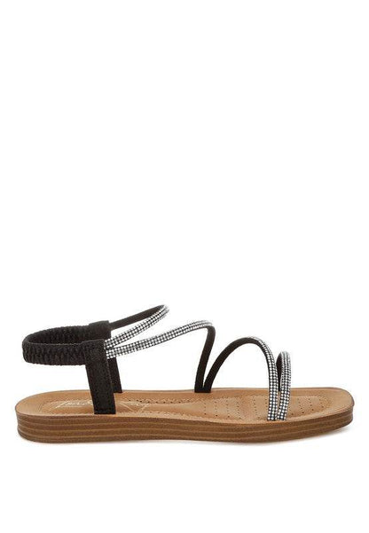 Ridayne Rhinestones Embellished Strappy Flats - Shop Style & More | Fresh Looks, Everyday Deals & Free Shipping