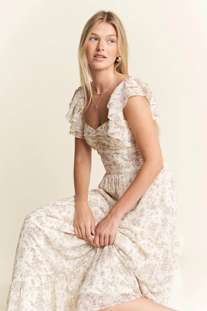 Jade By Jane Full Size Ruffle Sleeve Tiered Maxi Dress Plus Size - Shop Style & More | Fresh Looks, Everyday Deals & Free Shipping