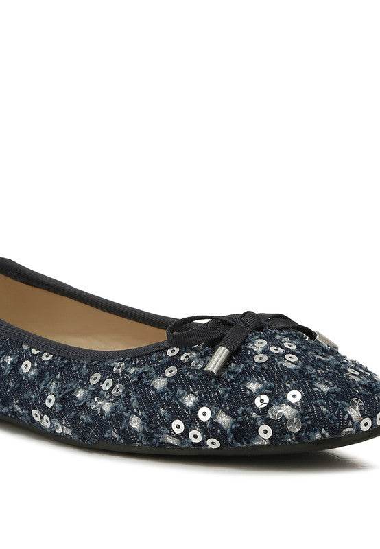 Florent Sequin Flat Bow Ballerinas - Shop Style & More | Fresh Looks, Everyday Deals & Free Shipping