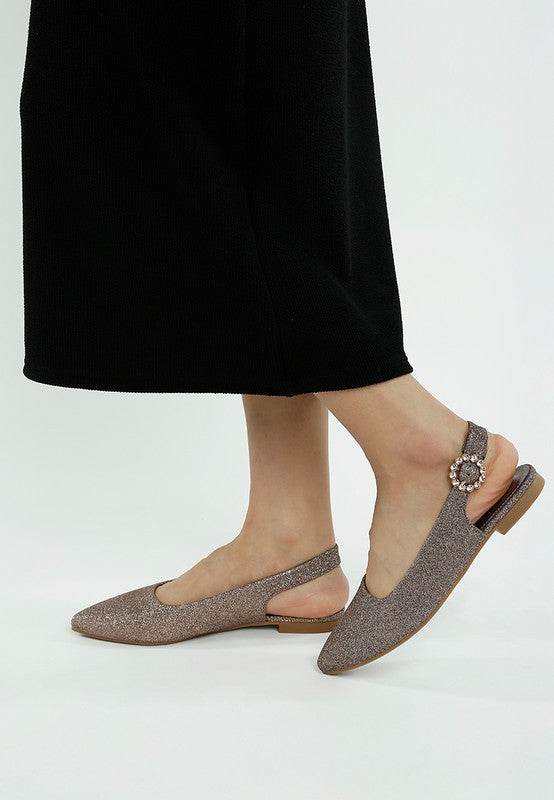 Giora Glitter Slingback Flat Sandals - Shop Style & More | Fresh Looks, Everyday Deals & Free Shipping
