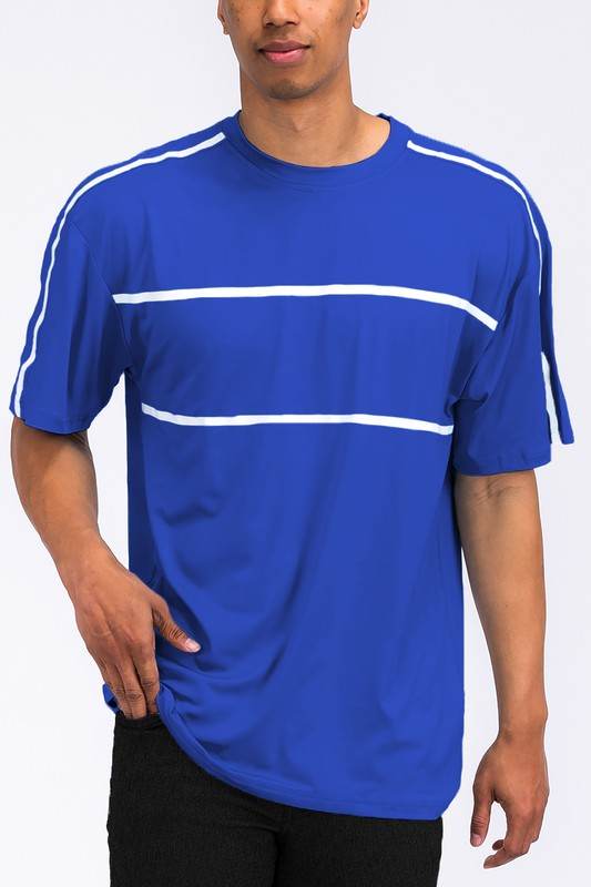 ROUND NECK TAPE STRIPE TSHIRT - Shop Style & More | Fresh Looks, Everyday Deals & Free Shipping