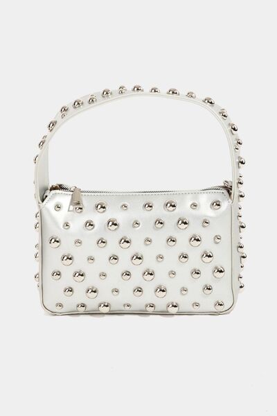 Fame Ball Studded Square Handbag Silver One Size Bags