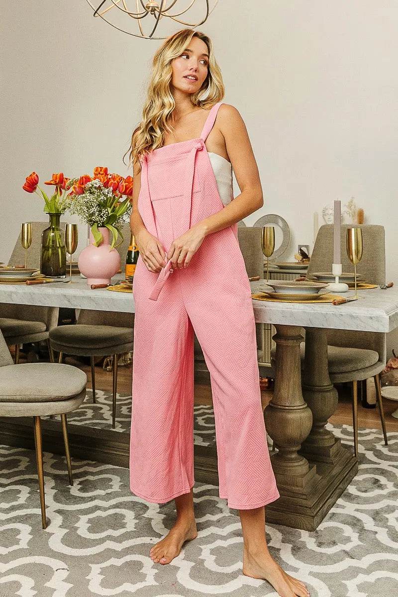 BiBi Textured Jacquard Jumpsuit with Side Pockets - Shop Style & More | Fresh Looks, Everyday Deals & Free Shipping