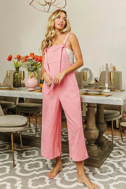 BiBi Textured Jacquard Jumpsuit with Side Pockets - Shop Style & More | Fresh Looks, Everyday Deals & Free Shipping