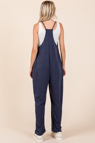 Mittoshop Patch Pocket Wide Leg Sleeveless Jumpsuit Jumpsuits
