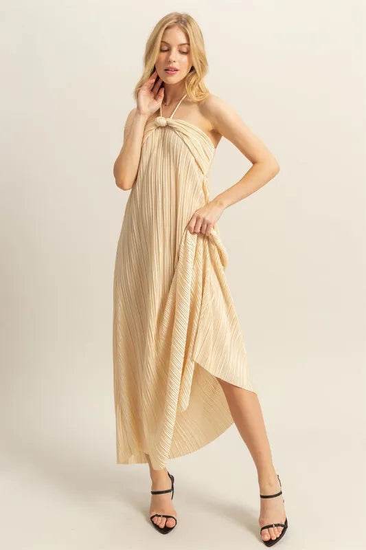 HYFVE Knotted Detail Halter Neck Flowy Maxi Dress - Shop Style & More | Fresh Looks, Everyday Deals & Free Shipping