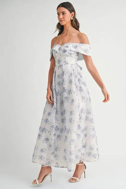 MABLE Floral Printed Off Shoulder Maxi Dress - Shop Style & More | Fresh Looks, Everyday Deals & Free Shipping