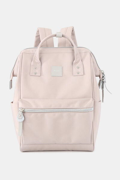 Himawari Water Resistant Canvas Backpack Bag with Side Pockets Blush Pink One Size Bags