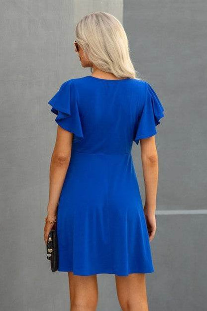 Elegant Solid Crew Neck Butterfly Sleeve Slim Dres - Shop Style & More | Fresh Looks, Everyday Deals & Free Shipping