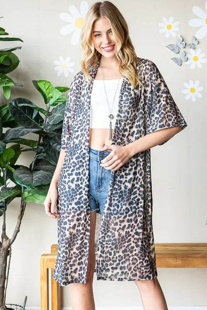 Heimish Full Size Leopard Open Front Cardigan Plus Size - Shop Style & More | Fresh Looks, Everyday Deals & Free Shipping