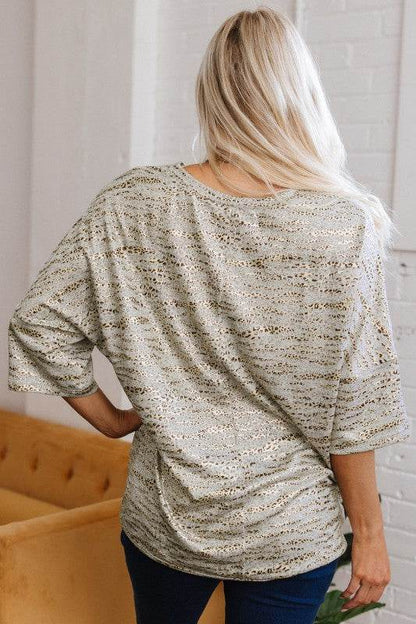 Bailee Leopard Half Sleeve V Neck Loose Fit Top - Shop Style & More | Fresh Looks, Everyday Deals & Free Shipping
