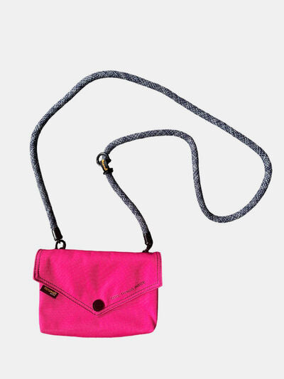 Himawari Solid Color Envelope Shape Crossbody Bag with Removable Strap Hot Pink One Size Bags