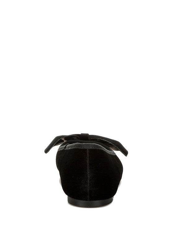 Pothos Luxurious Velvet Bow Ballerinas - Shop Style & More | Fresh Looks, Everyday Deals & Free Shipping