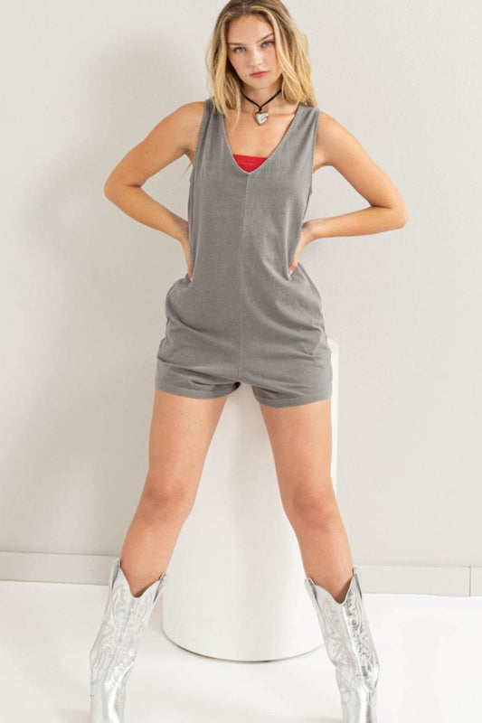 HYFVE V-Neck Wide Strap Romper - Shop Style & More | Fresh Looks, Everyday Deals & Free Shipping