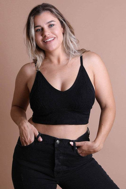 Seamless Padded Textured Brami Plus Size - Shop Style & More | Fresh Looks, Everyday Deals & Free Shipping