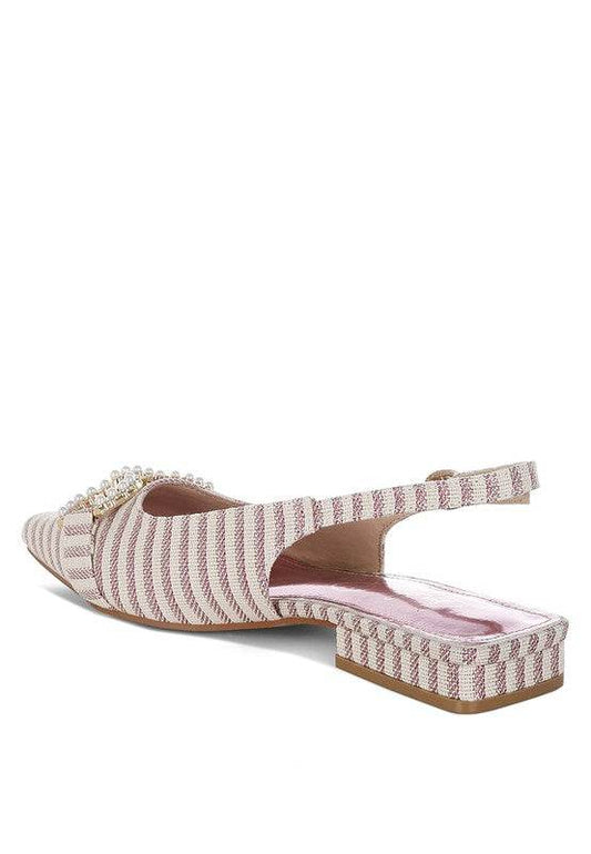 Crina Pearl-Detailed Horsebit Woven Flats - Shop Style & More | Fresh Looks, Everyday Deals & Free Shipping