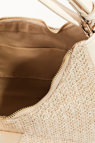 Fame Straw Braid Hobo Bag Bags