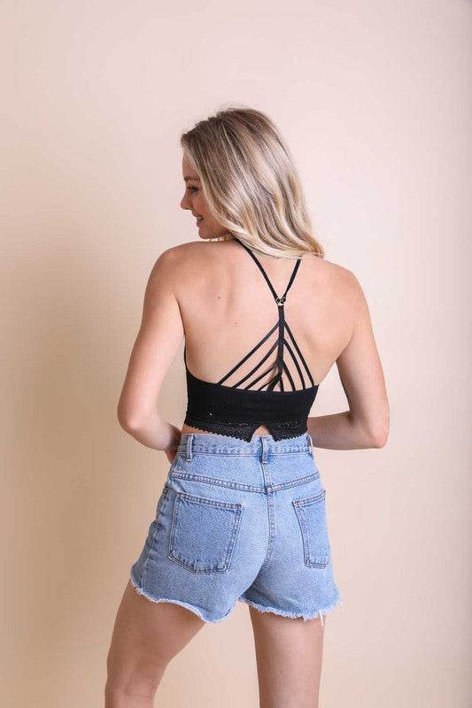 High Neck Crochet Lace Trim Bralette - Shop Style & More | Fresh Looks, Everyday Deals & Free Shipping