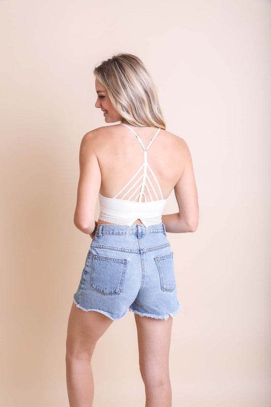 High Neck Crochet Lace Trim Bralette - Shop Style & More | Fresh Looks, Everyday Deals & Free Shipping