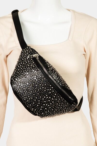 Fame Studded Crossbody Bag Black One Size Bags