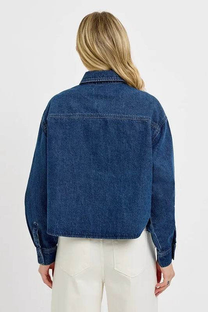 RISEN Button Up Long Sleeve Denim Shacket - Shop Style & More | Fresh Looks, Everyday Deals & Free Shipping