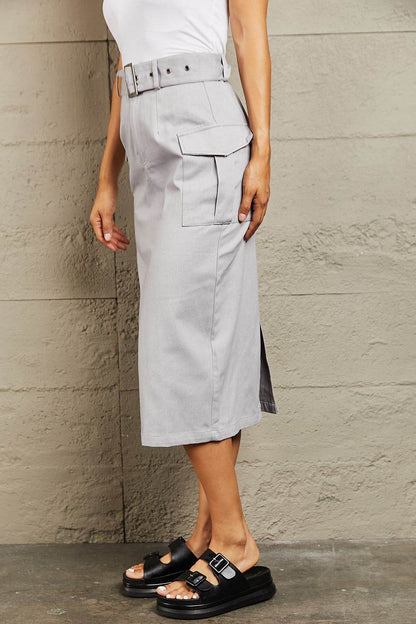 HYFVE Professional Poise Buckled Midi Skirt - Shop Style & More | Fresh Looks, Everyday Deals & Free Shipping