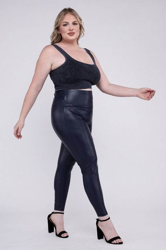 Plus High Rise Faux Leather Leggings - Shop Style & More | Fresh Looks, Everyday Deals & Free Shipping