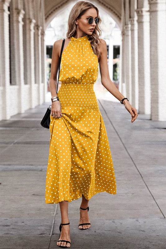 Halter Polka Dot Polka Dot Maxi Dress - Shop Style & More | Fresh Looks, Everyday Deals & Free Shipping